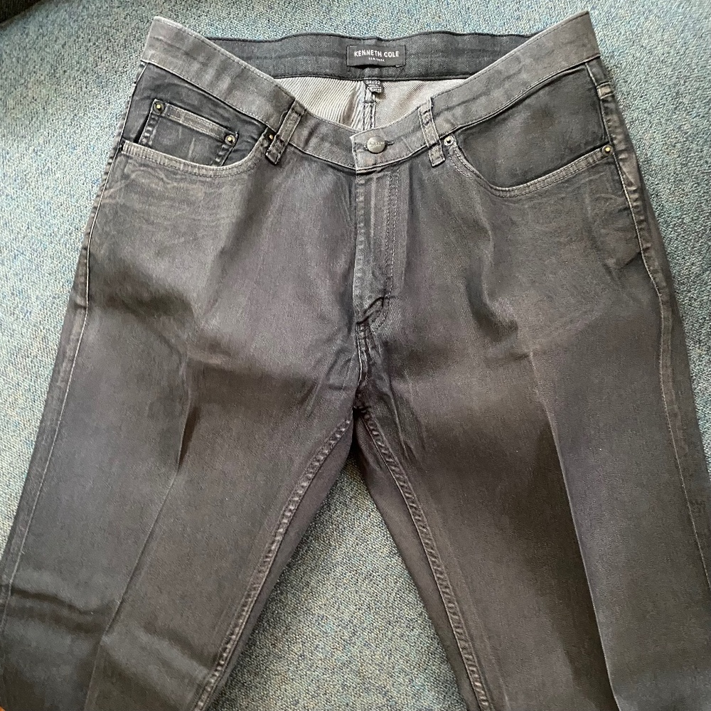 👖 Kenneth Cole New York Men’s Dark Charcoal Black Wash Jeans Sz 34/32
